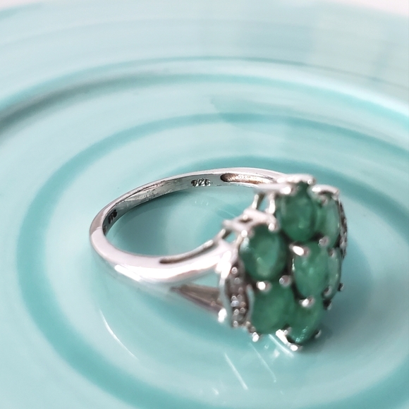 Esmé • Emerald & Diamond Cluster Ring